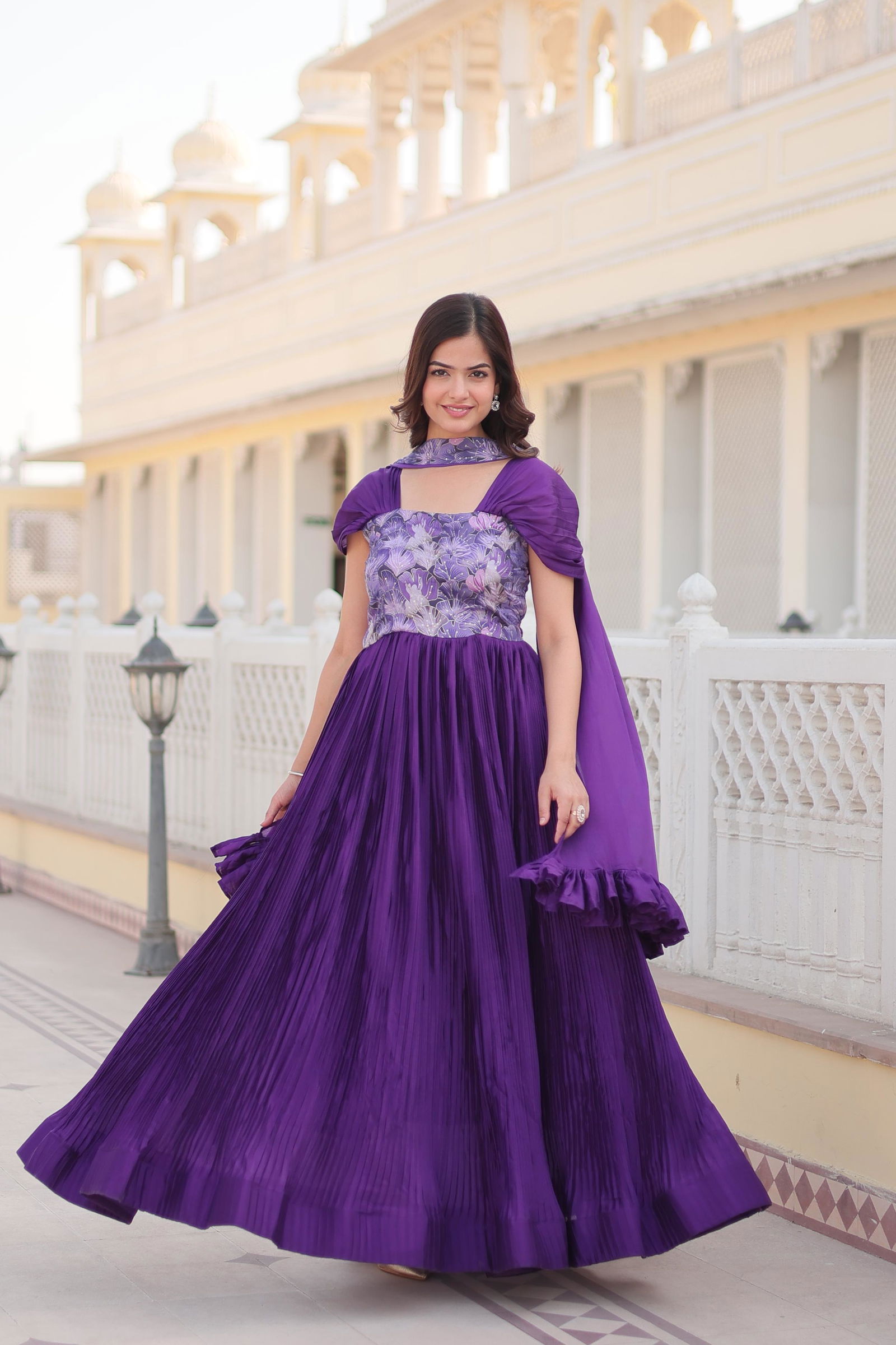  KA 1099 Position Print Work Readymade Gown Wholesale Market In Surat